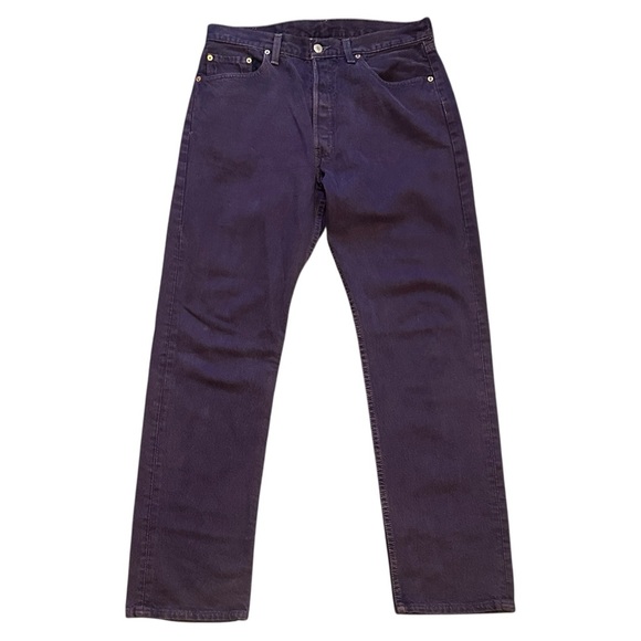 Vintage 1997 Levi’s 501 Purple Denim Made in USA Straight Leg Womens Jeans 33x32 - Picture 1 of 9